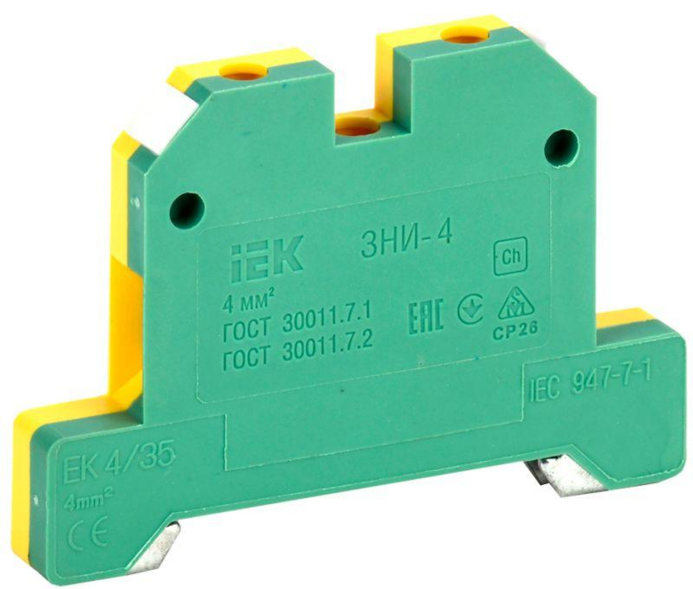 Изображение товара Изделия для электромонтажа IEK Зажим наборный ЗНИ-4PEN 4кв.мм (JXB-земля)