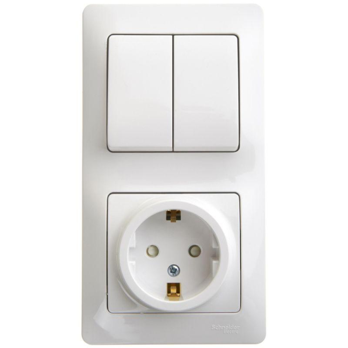Изображение товара Блок комбинированный Glossa с розеткой и выключателем от Systeme Electric