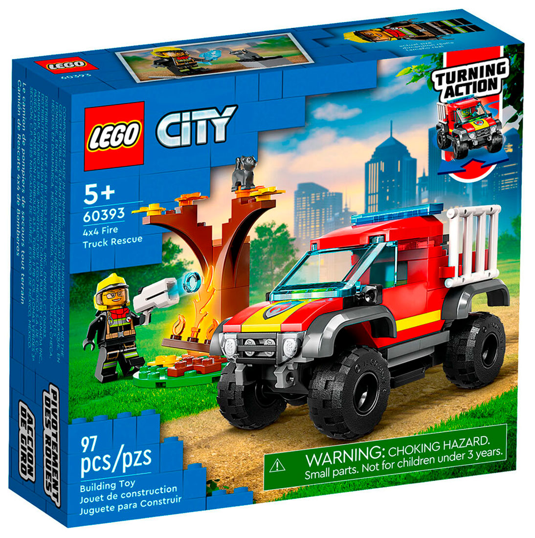 Конструктор Lego City Спасательный пожарный внедорожник (60393) конструктор lego city 60267 safari внедорожник