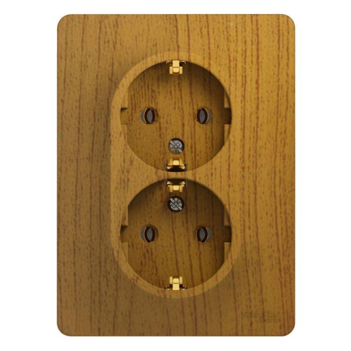 Изображение товара Розетки Systeme Electric Розетка 2-м СП Glossa 16А IP20 с заземл. в сборе дерево дуб SE