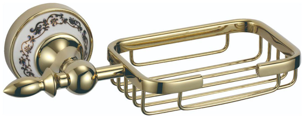 Изображение товара Мыльница настенная решетка Savol золотая 68b S-06832B - стильное решение для ванной