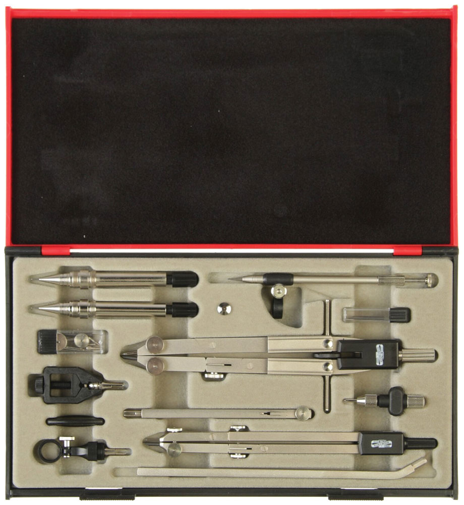 

Готовальня профессиональная Koh-I-Noor 13 предметов, пластиковый пенал (09452B0000PE), Металлик/черный