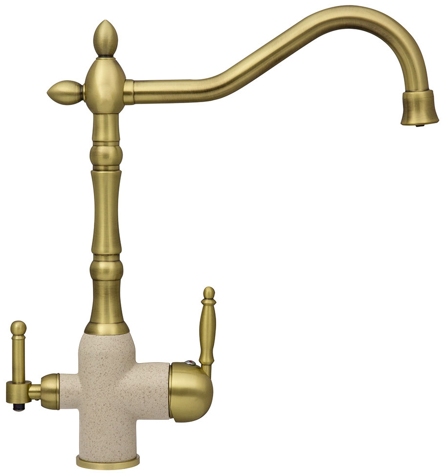 Изображение товара Кухонный смеситель Zigmund & Shtain 1900B Осенняя трава с поворотным изливом