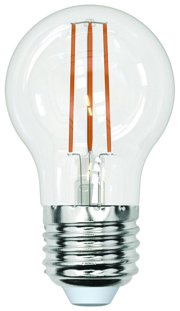 цена Лампа Uniel LED-G45-13W/4000K/E27/CL PLS02WH Форма ''шар'' прозрачная (4000К) 005908