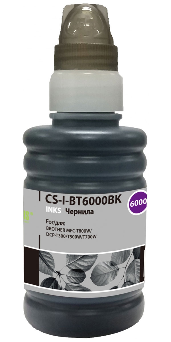 

Чернила Cactus CS-I-BT6000BK, для Brother (DCP-T300/T500W/T700W/MFC-T800W) черные, 0.1 л, Черный