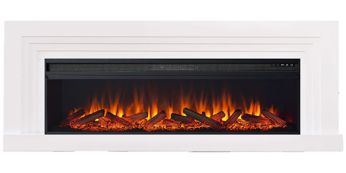 

Каминокомплект Elekam Delta, с очагом Pulsar 60, белый с черным