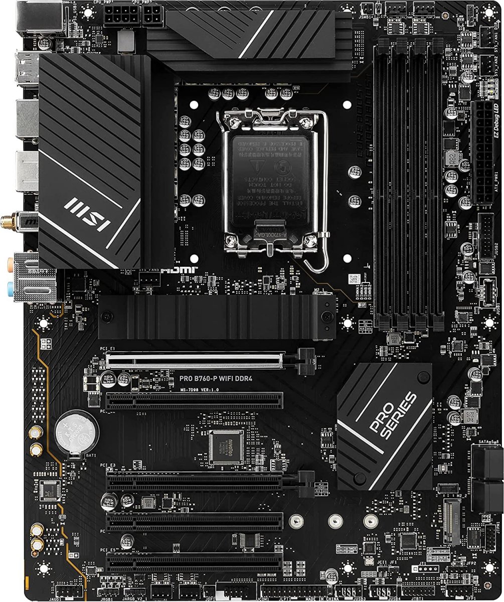 Изображение товара Материнская плата MSI PRO B760-P WIFI DDR4 (LGA1700, ATX)