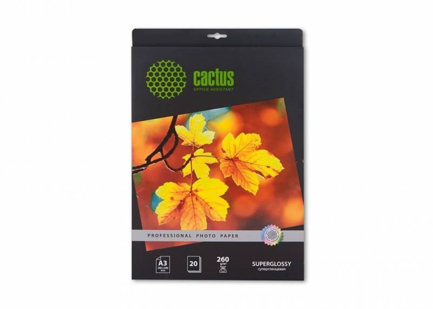 Изображение товара Фотобумага Cactus Prof CS-HGA326020 A3/260г/м2/20л./белый глянцевое для струйной печати