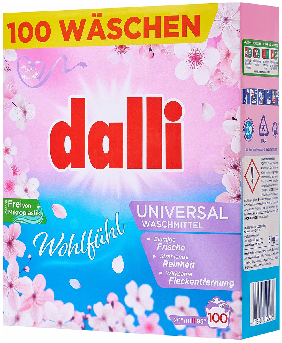 Стиральный порошок Dalli Wollwaschmittel, 6 кг, 100 стирок