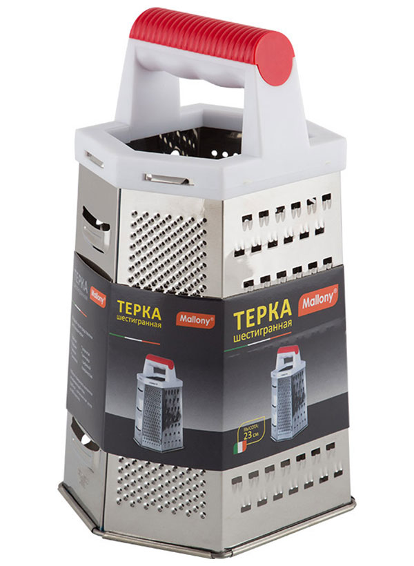 Изображение товара Терка Mallony GR-001-9, нержавеющая сталь, шестигранная, 23 см (965005)