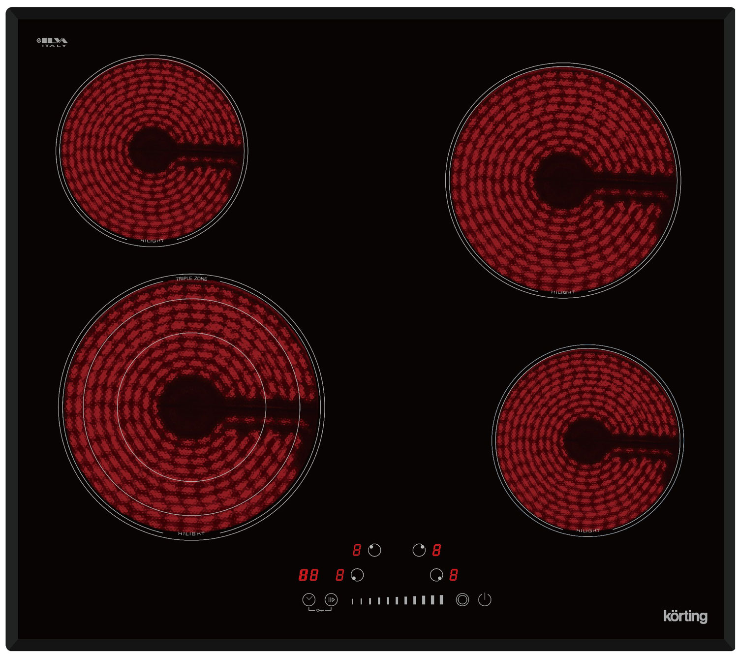 Изображение товара Электрическая варочная панель Korting HK 63500 B 4 конфорки сенсорное управление