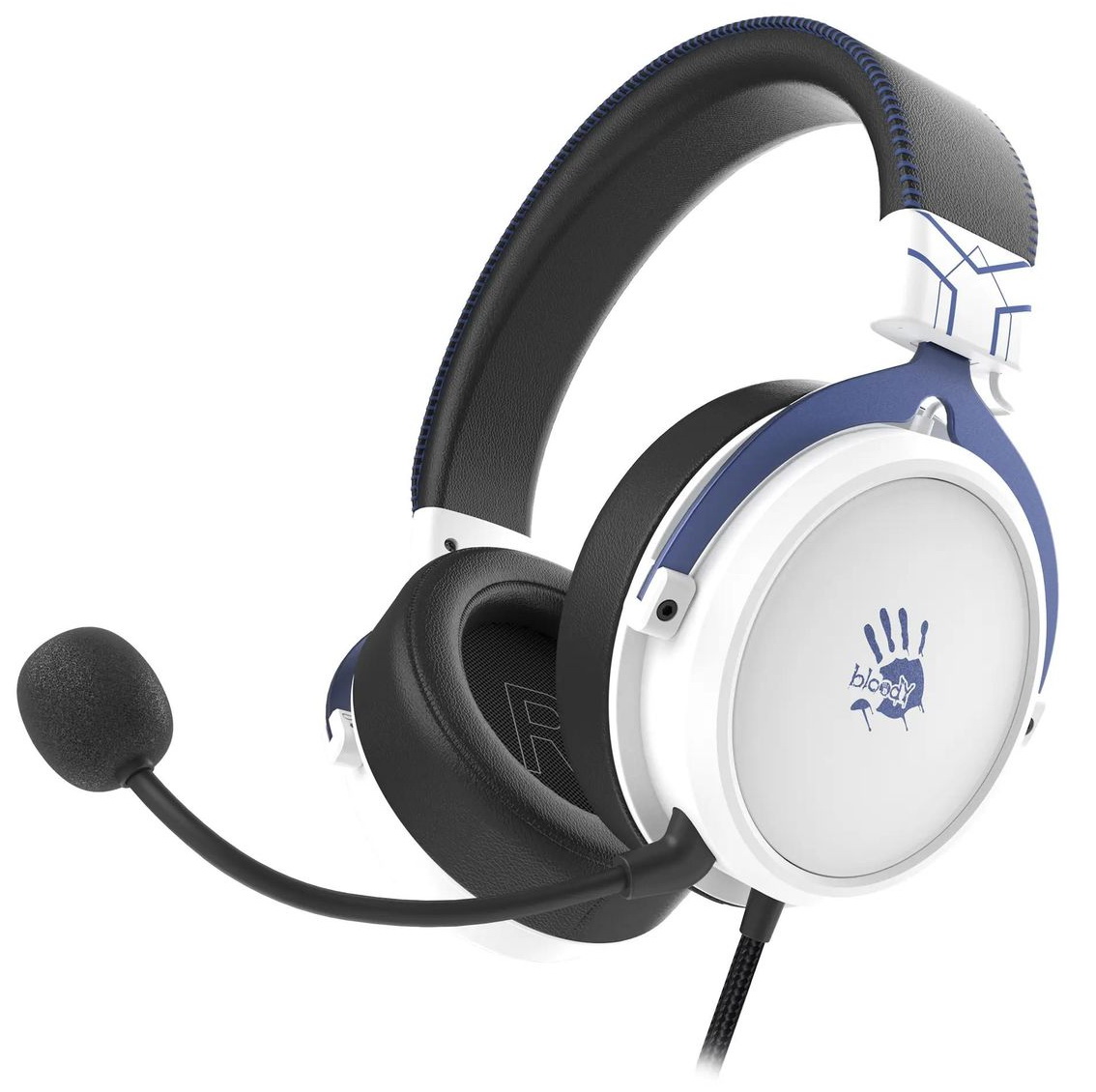 Изображение товара Компьютерная гарнитура A4Tech Bloody M590i, синий/белый, 1 м, мониторные, USB (M590I SPORTS NAVY)