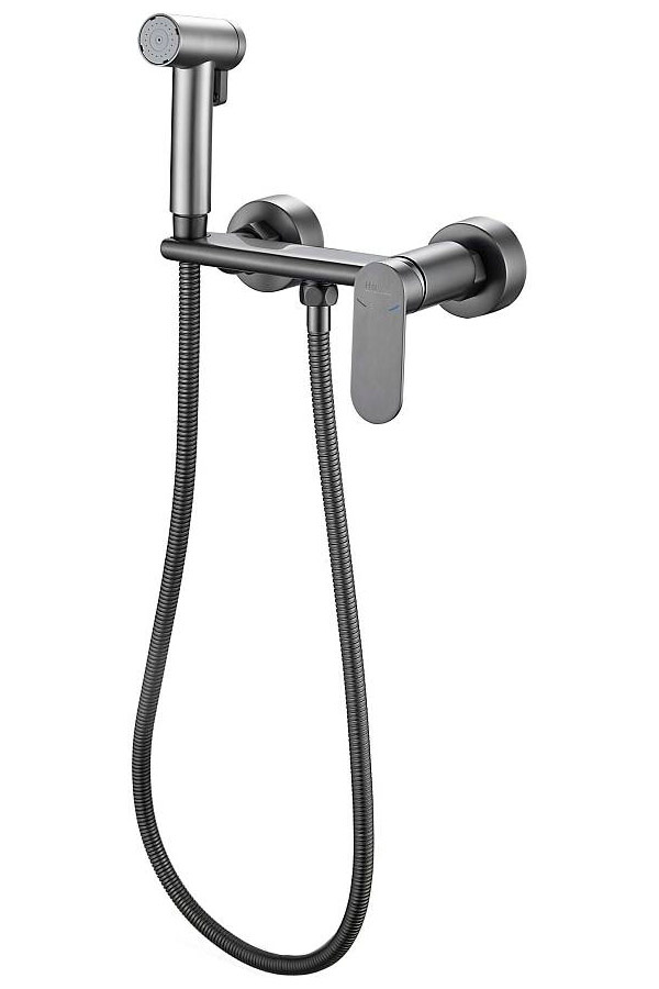 Изображение товара Гигиенический душ со смесителем Haiba оружейная сталь (HB5516-3)