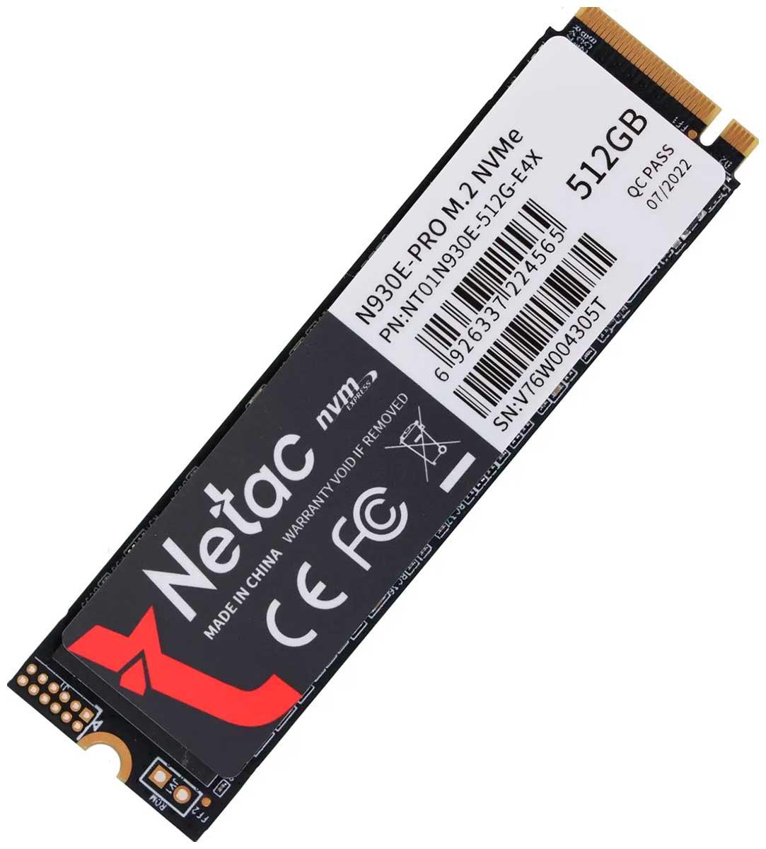 Изображение товара SSD накопитель Netac M.2 N930E Pro 512 Гб PCIe 3D NAND TLC (NT01N930E-512G-E4X)