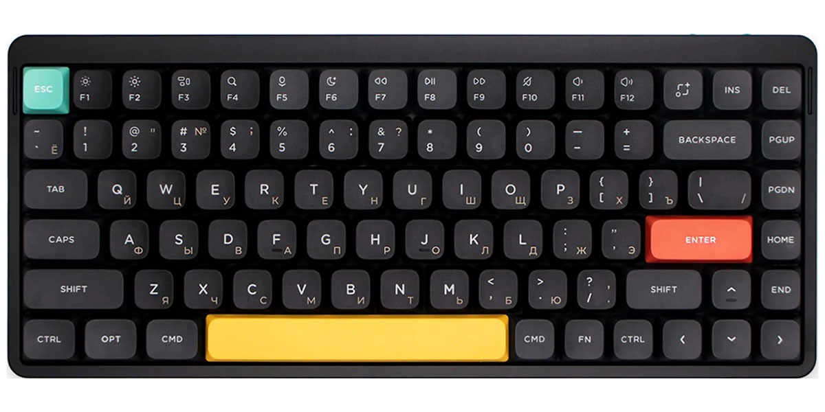 Изображение товара Беспроводная механическая клавиатура Nuphy QMK, AIR75v2, Basalt Black, RGB Hot Swap Brown Switc