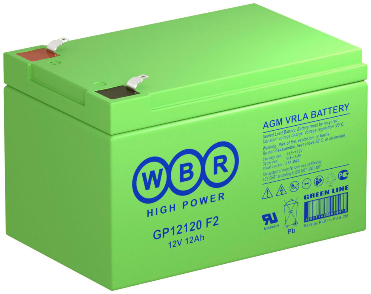 Изображение товара Аккумуляторная батарея для ИБП WBR GP12120 F2 (12В 12Ач)