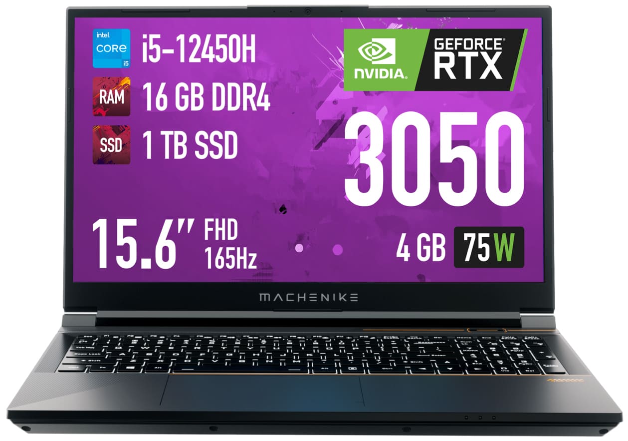 Изображение товара Ноутбук Machenike S15 Quazar с Core i5, RTX 3050, 16 ГБ, 15.6 дюймов