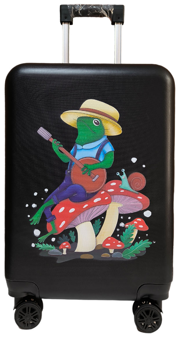 Изображение товара Дорожный чемодан детский Lats на колесиках XS (арт.707) Лягушки, черный