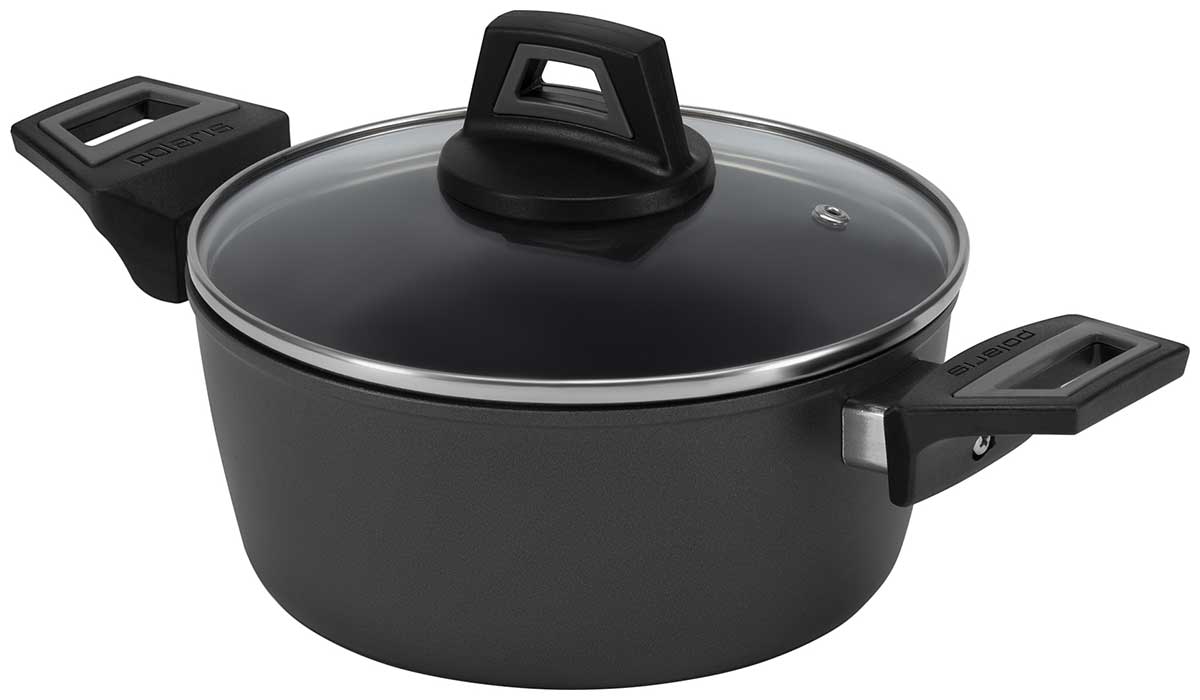 Кастрюля Polaris Graphit-24C, ков. ал., 4.2 л, Графитовый (021677)