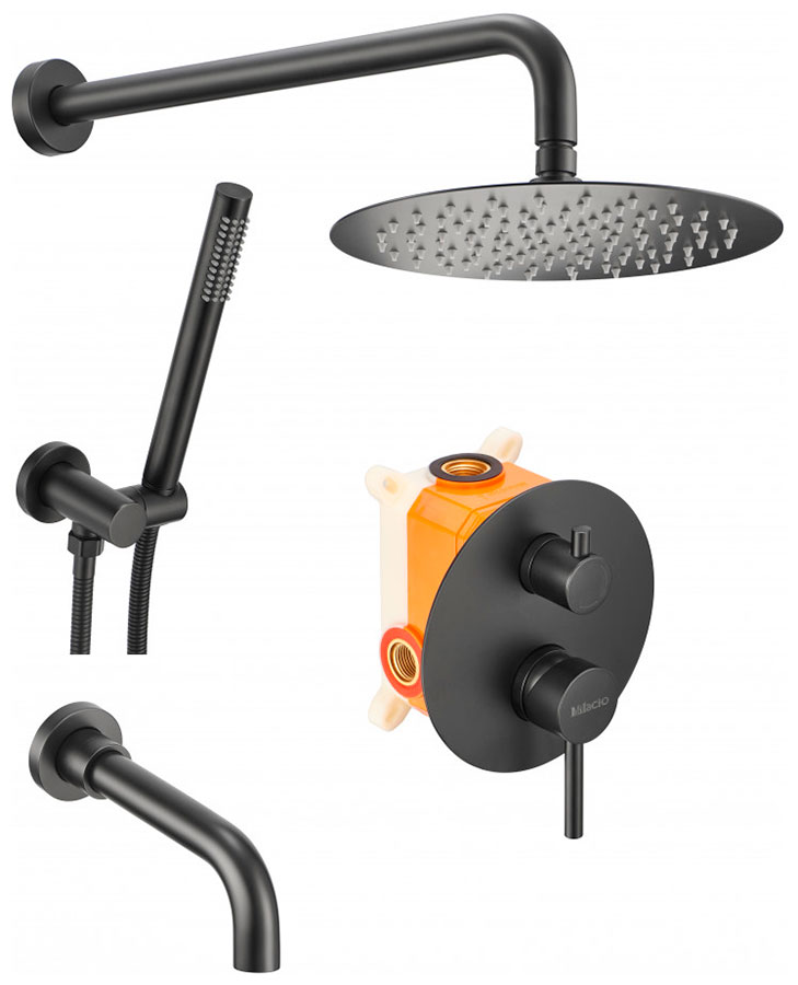 Изображение товара Душевая система встраиваемая Milacio Ultra MCU.150.MB, черный матовый