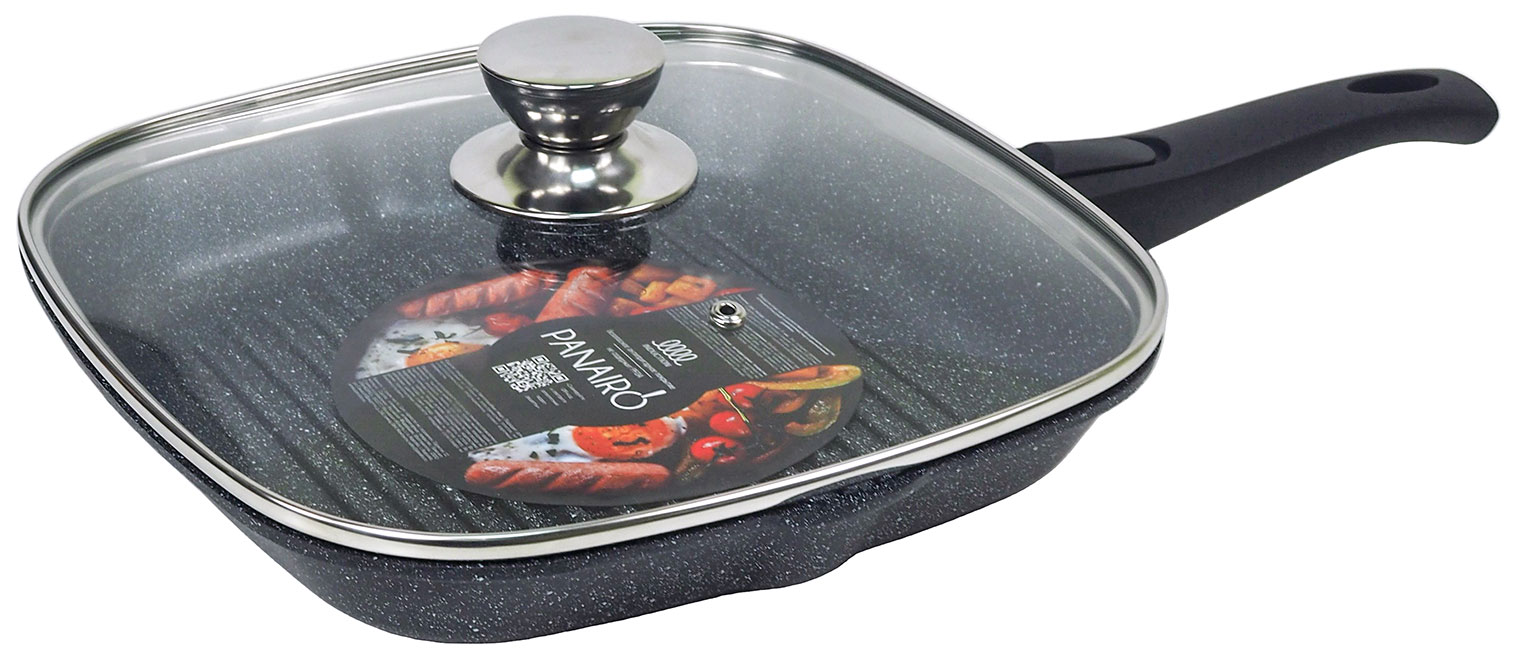 Изображение товара Сковорода-гриль с крышкой и съемной ручкой Panairo Raitens induction, 27х27см (Rai-GRIL-27-Srus-K.Chr-I)