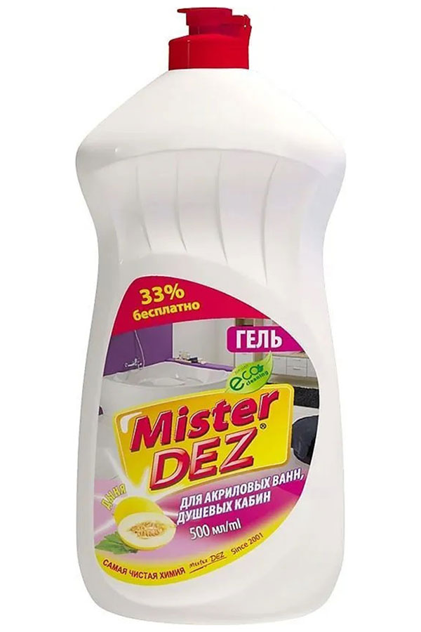 Изображение товара Средство для чистки акриловых ванн и душевых кабин Mister Dez PROFESSIONAL, концентрированный, 500 мл (158)