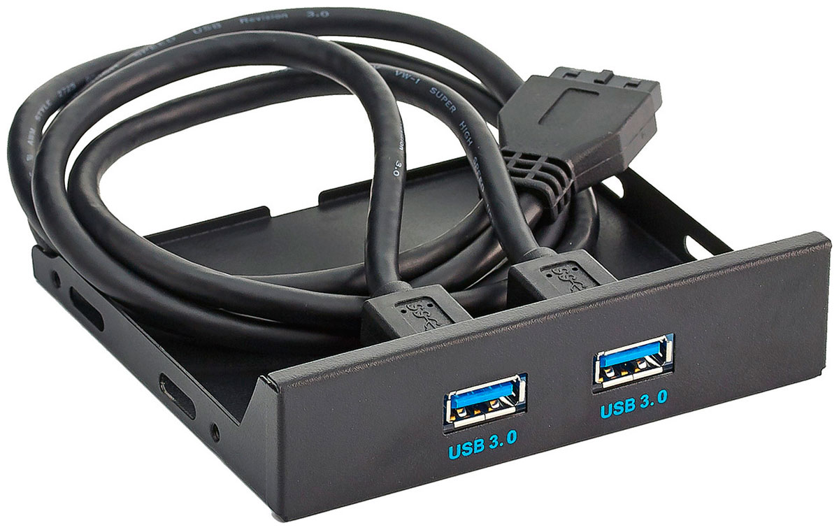 Изображение товара Планка USB на переднюю панель ExeGate U3H-615 3.5 черная с SATA и USB 3.0