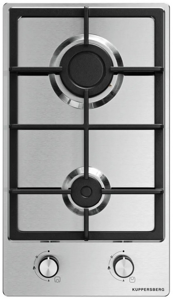 Изображение товара Газовая варочная панель Kuppersberg TS 38 X из нержавеющей стали, 2 конфорки