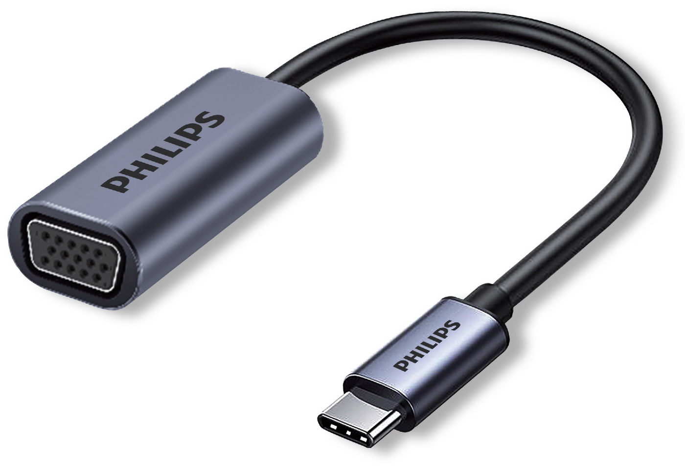 Изображение товара Кабель-переходник Philips USB C 1080P VGA 10 см для ноутбуков