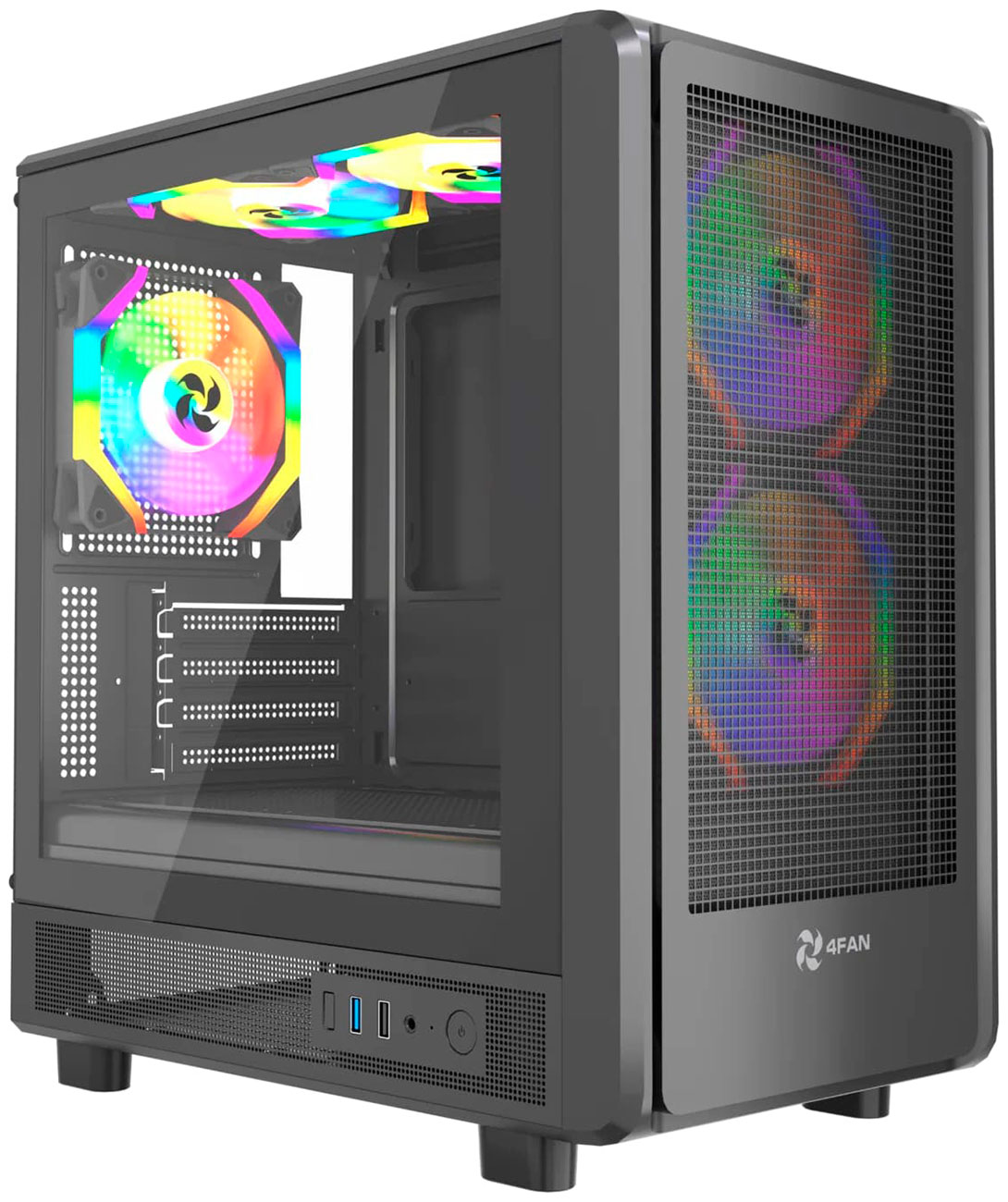 Изображение товара Компьютерный корпус 4FAN Goldrim Black wFans