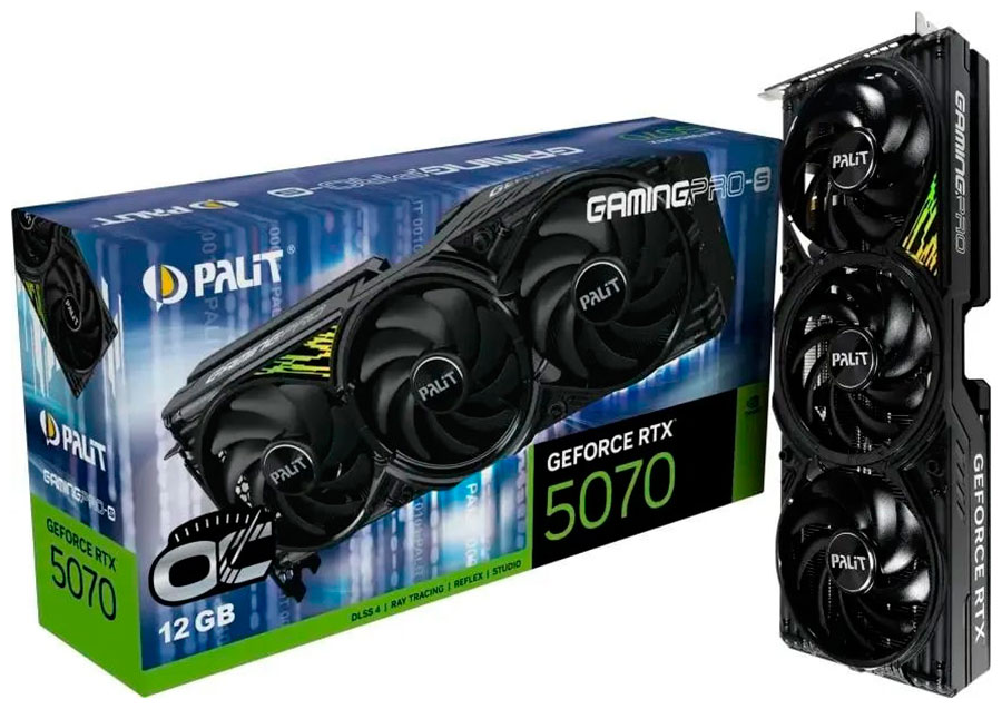 Изображение товара Видеокарта Palit GeForce RTX 5070 12GB GamingPro S OC