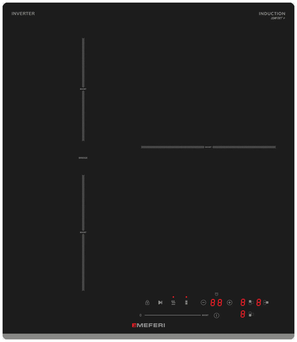 

Варочная панель с инвертором Meferi MIH453BK COMFORT PLUS, Черный