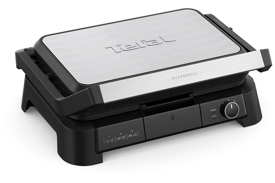 

Гриль Tefal SuperGrill 3 в 1 XL GC520DE0, серебристый/черный, Черный/серебристый