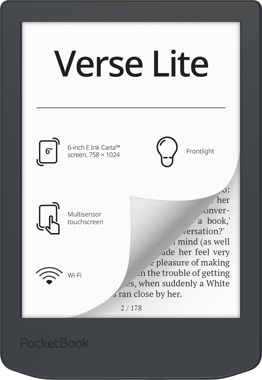 

Электронная книга PocketBook 619 Verse Lite WW gray (PB619-T-WW), Серый