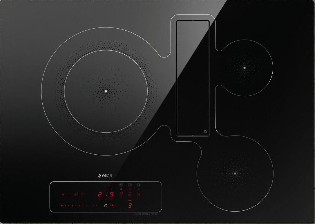 Изображение товара Индукционная варочная панель со встроенной вытяжкой Elica NIKOLATESLA FIT 3Z BL/A/72