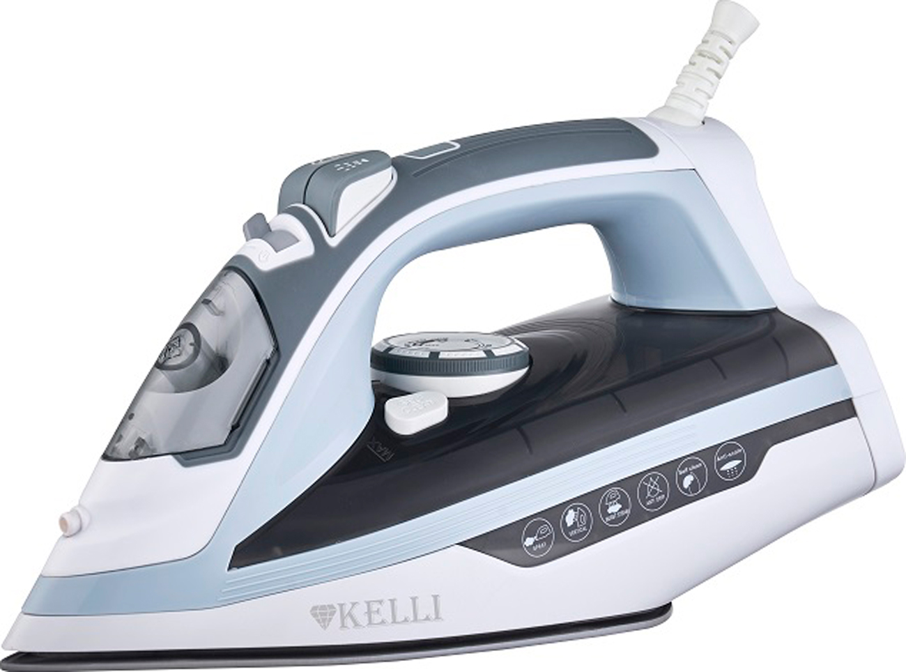 Изображение товара Утюг Kelli KL-1658 с паровой функцией и антипригарной подошвой