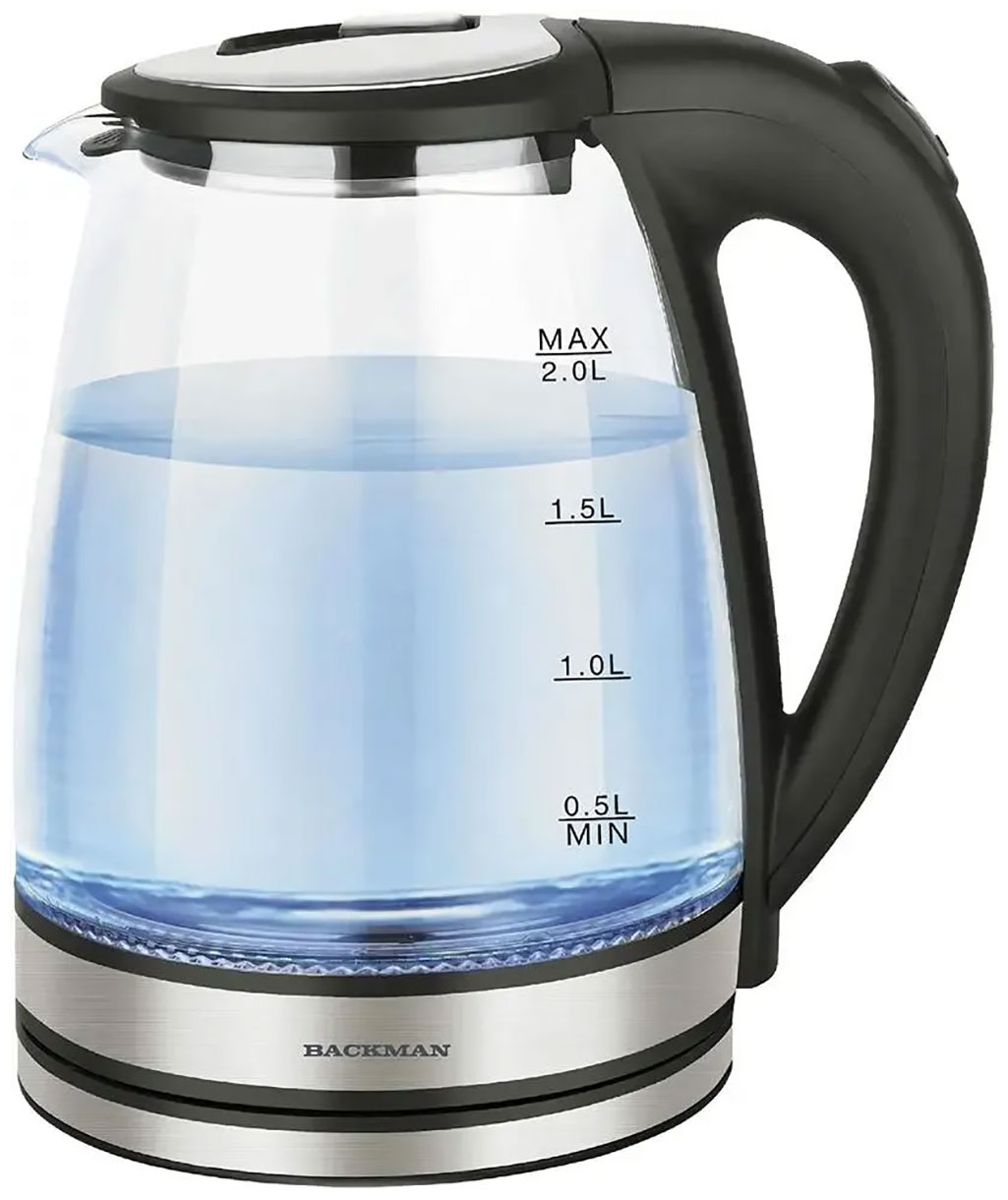 Изображение товара Чайник Backman BM-70005 2 л, стекло/пластик, 2.2 кВт