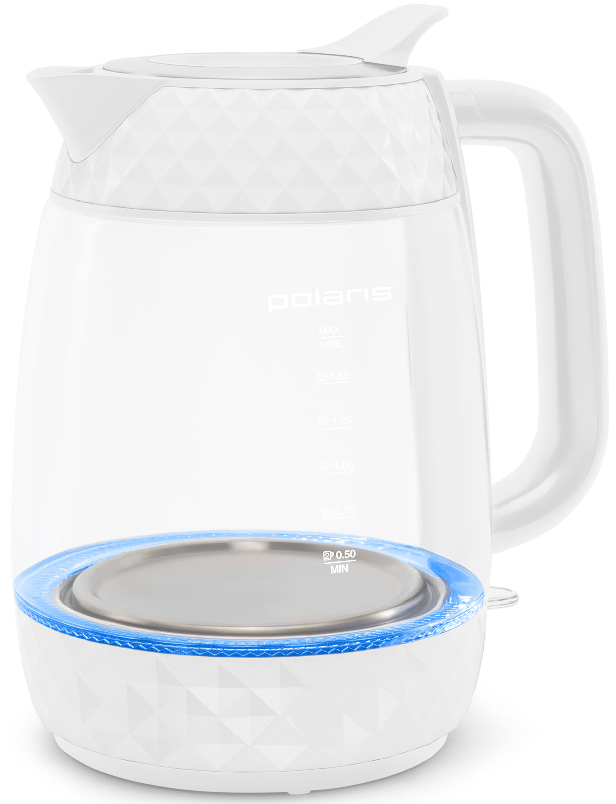 Изображение товара Чайник электрический Polaris PWK 1809CGL Water Way Pro, белый