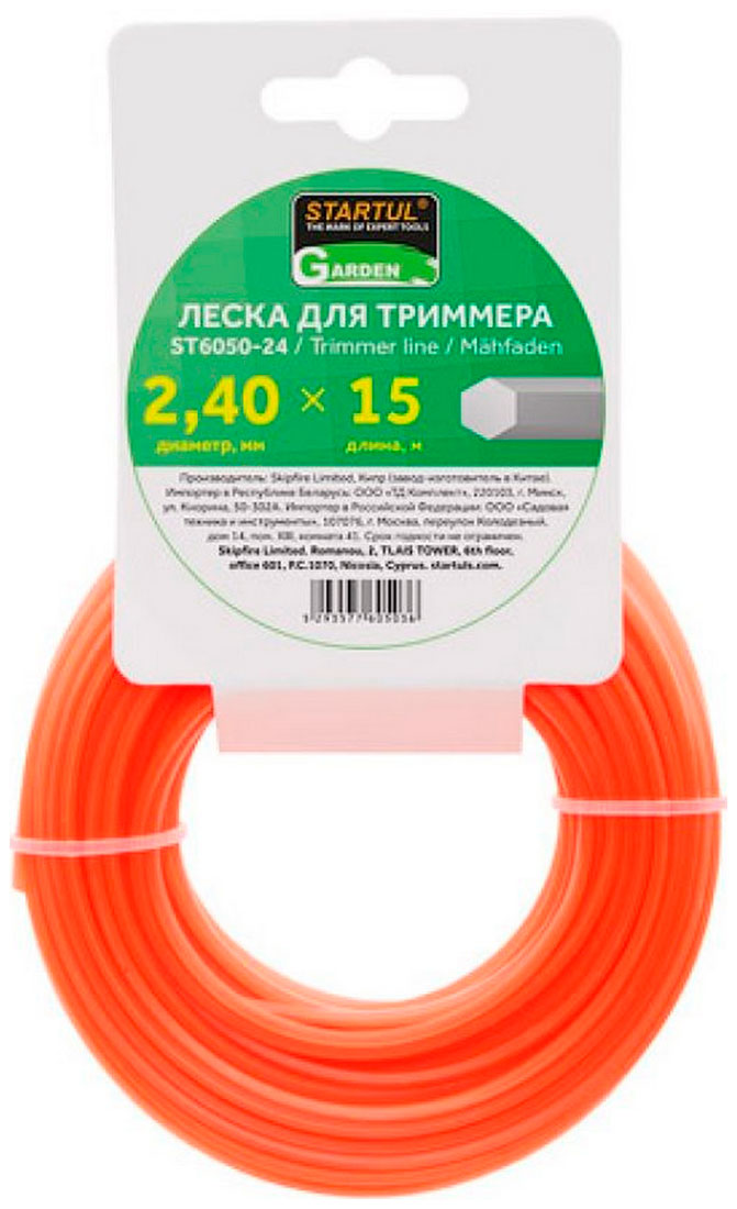 Изображение товара Леска Startul GARDEN 2.4 мм х 15 м, шестигранное сечение (ST6050-24) Изображение товара Леска Startul GARDEN 2.4 мм х 15 м, шестигранное сечение (ST6050-24)
