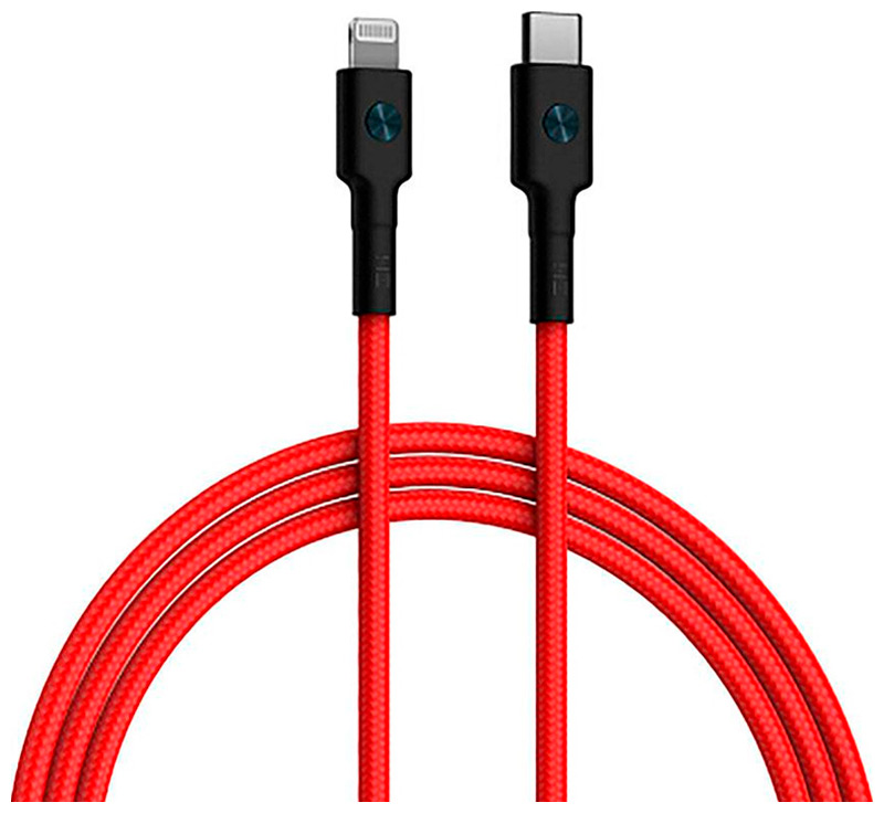 

Кабель Zmi Type-C/Lighting 100см MFI , 3A, 18W PD красный