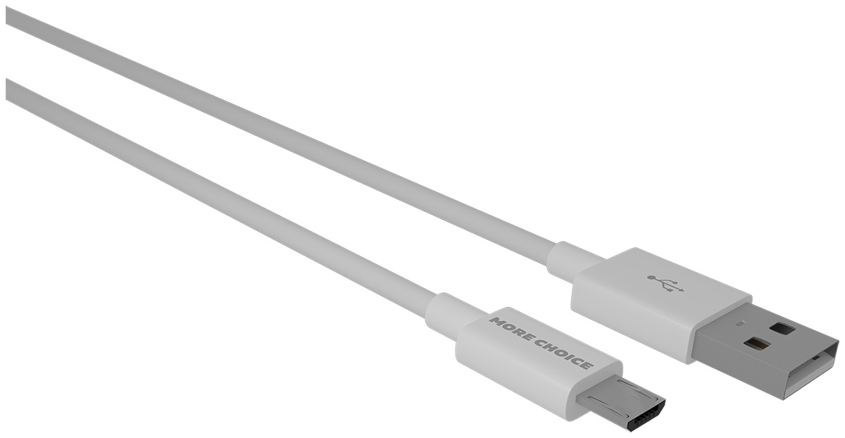 Дата-кабель MoreChoice USB 2.1A для micro USB K24m TPE 1м (White)