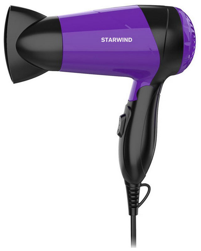 Фен Starwind SHP6102 1600Вт черный/фиолетовый фен starwind shp6102 1 6квт черный фиолетовый