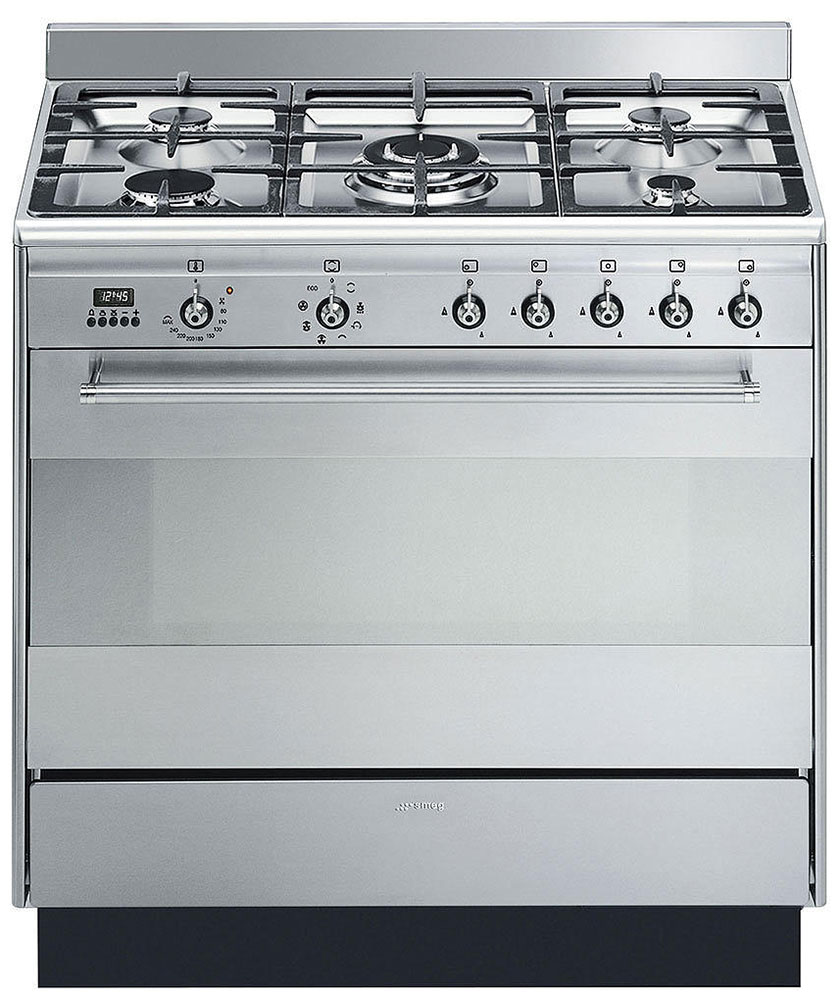 Изображение товара Варочный центр Smeg SUK91MFX9 90х60 см газовая варочная панель и электрическая духовка