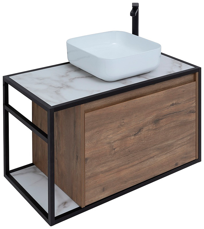 Изображение товара Тумба под раковину Aquanet Nova Lite Loft 90 в дубе рустикальном