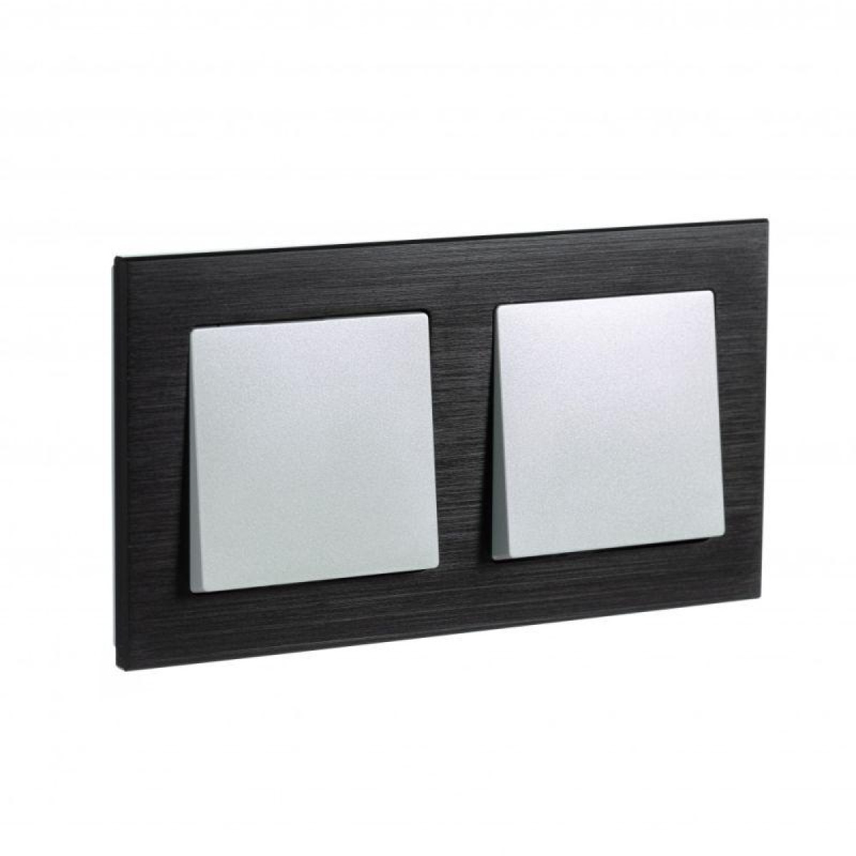 Изображение товара Рамка декоративная для ЭУИ AtlasDesign Nature металл оникс IP20 2 места