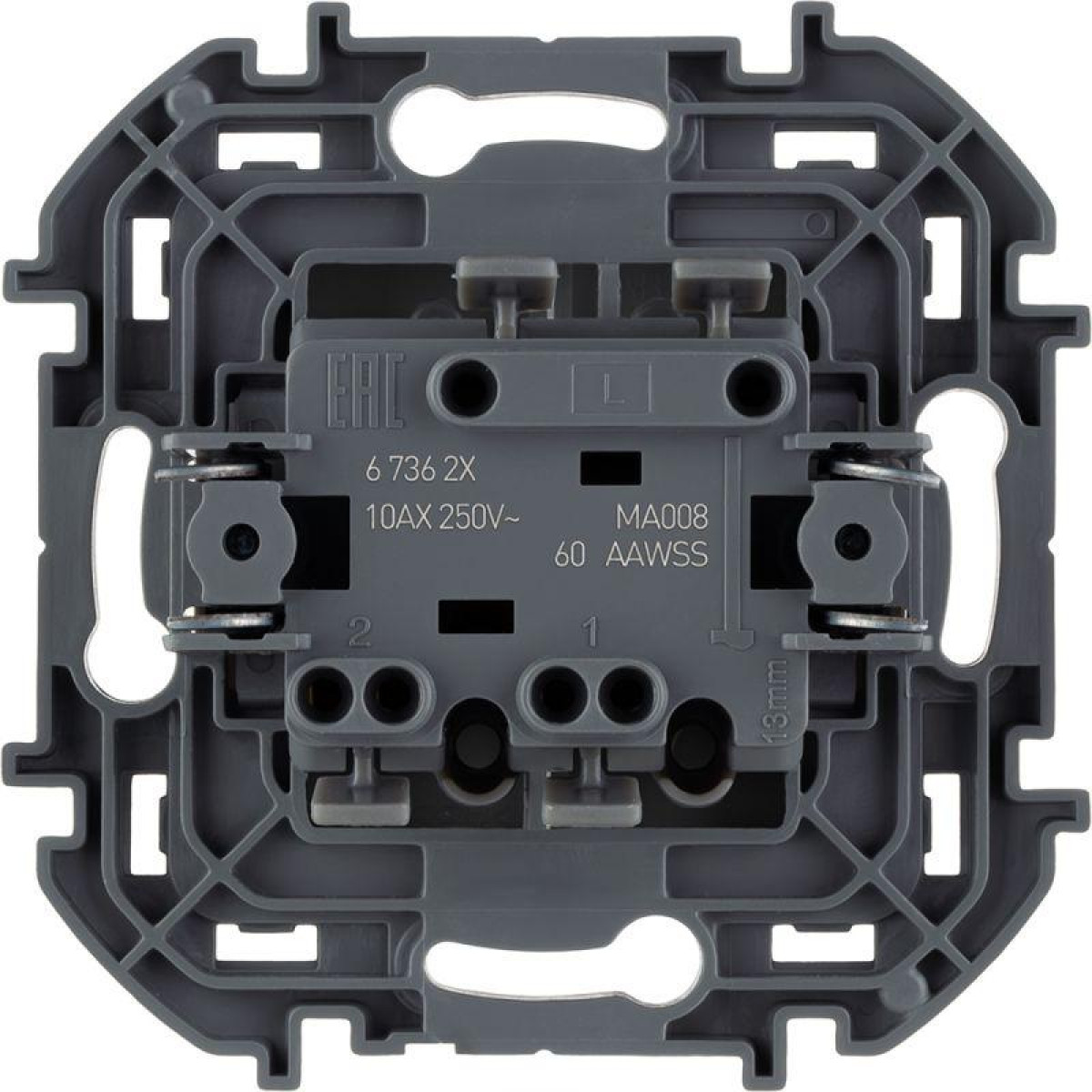 Изображение товара Выключатель 2-кл Inspiria 10А IP20 скрытая установка антрацит Legrand