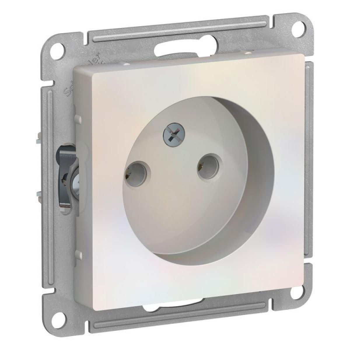 Изображение товара Розетка Systeme Electric AtlasDesign 16А IP20 без заземления и шторок, механизм жемчужный