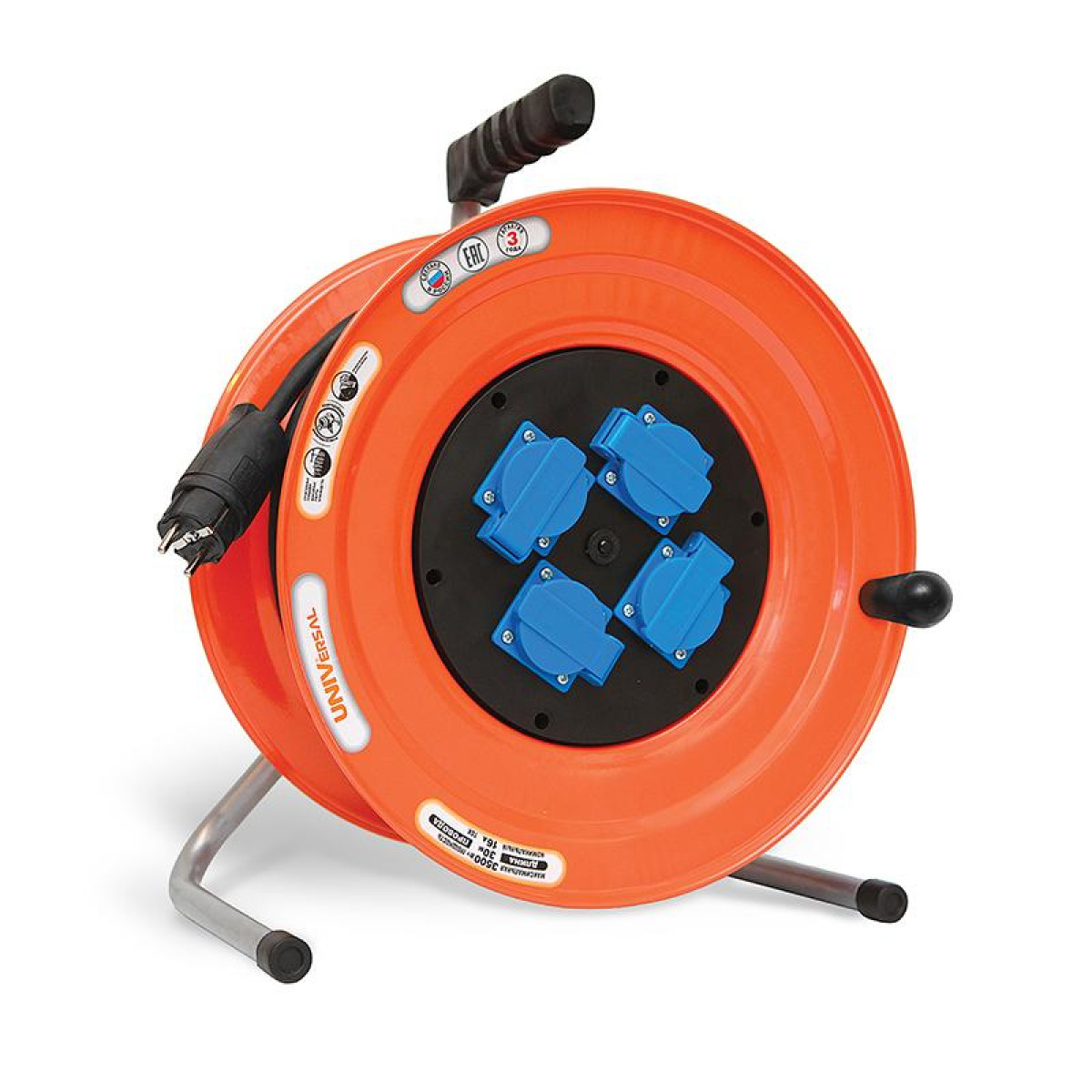 Изображение товара Удлинитель на катушке Универсал 4х30м IP44 с заземлением 16А КГ