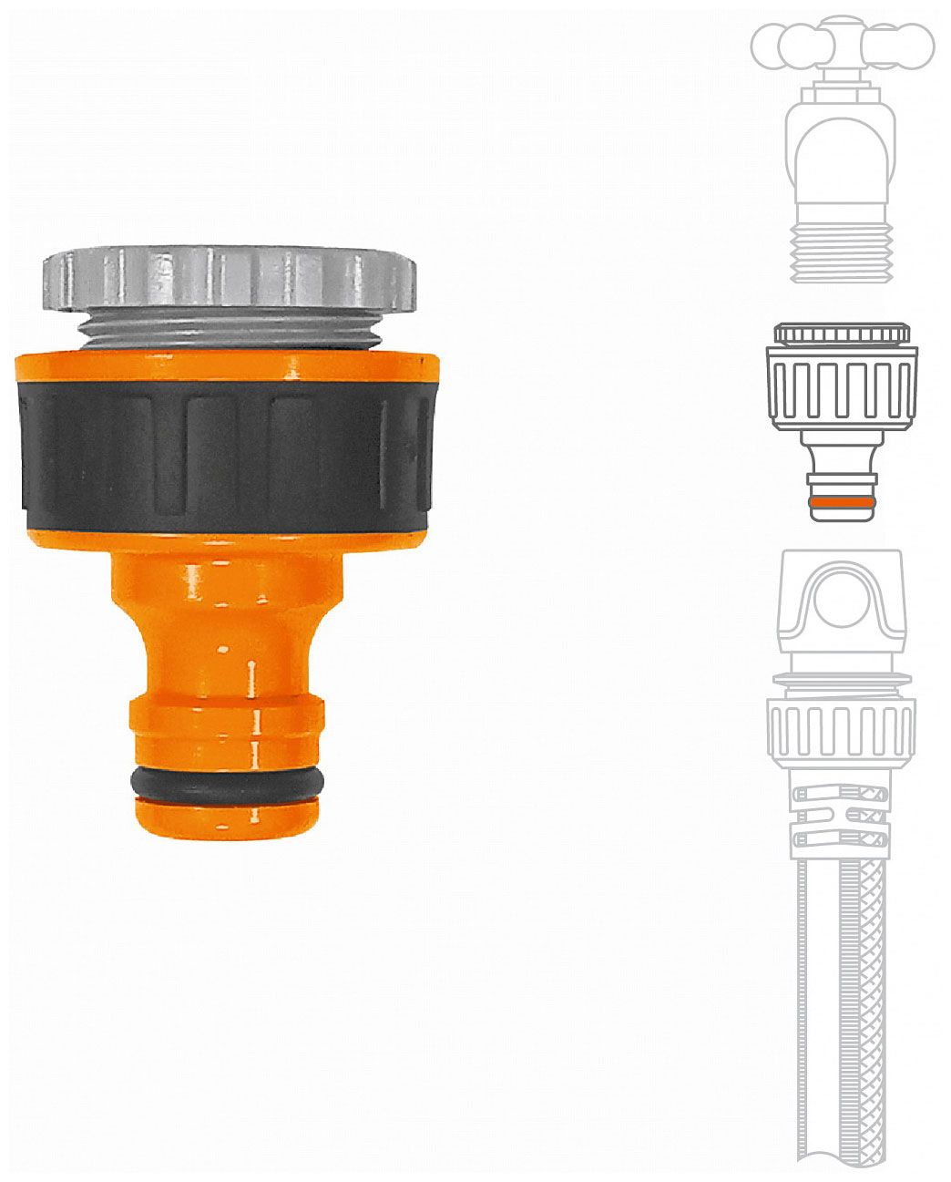 

Адаптер для кранов с внешней резьбой G1/2 и 3/4 Daewoo Power Products 21-26.5mm DWC 1019