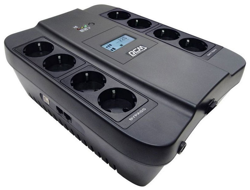 Изображение товара Источник бесперебойного питания Powercom Spider SPD-1100U LCD 605Вт 1100ВА черный